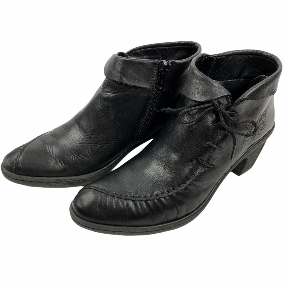 RIEKER “Rebecca” Booties in Black Leather 39 9 - Picture 8 of 12